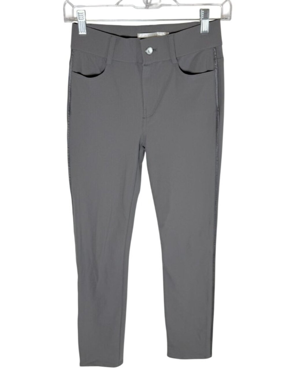 Elaine Kim Skinny Tech Stretch Pants Leather Piping - Size S